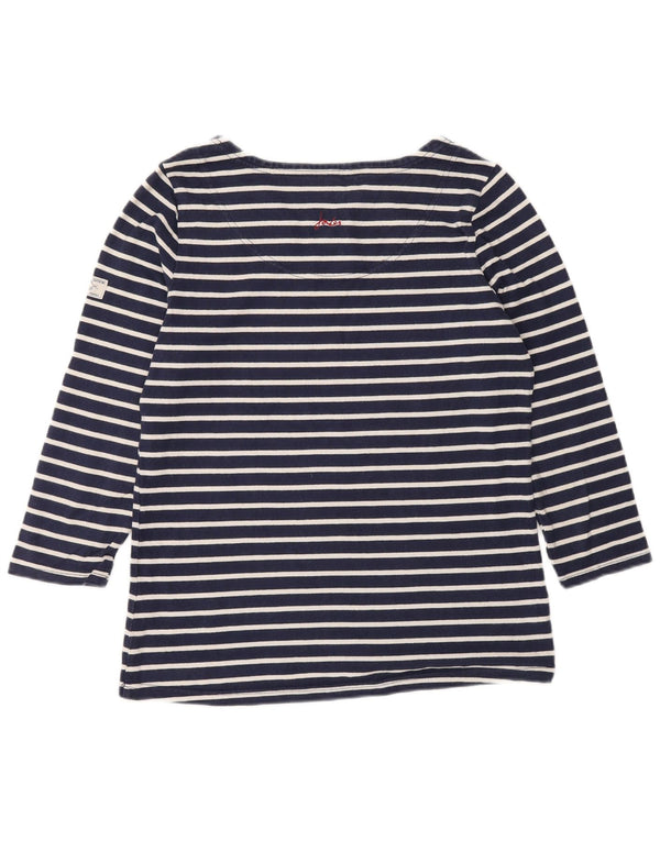 Joules - Top da donna con vestibilità regolare, manica a 3/4, UK 10, piccolo, a righe blu navy