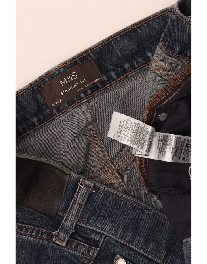 Jeans dritti da uomo Marks & Spencer W36 L29 cotone blu navy
