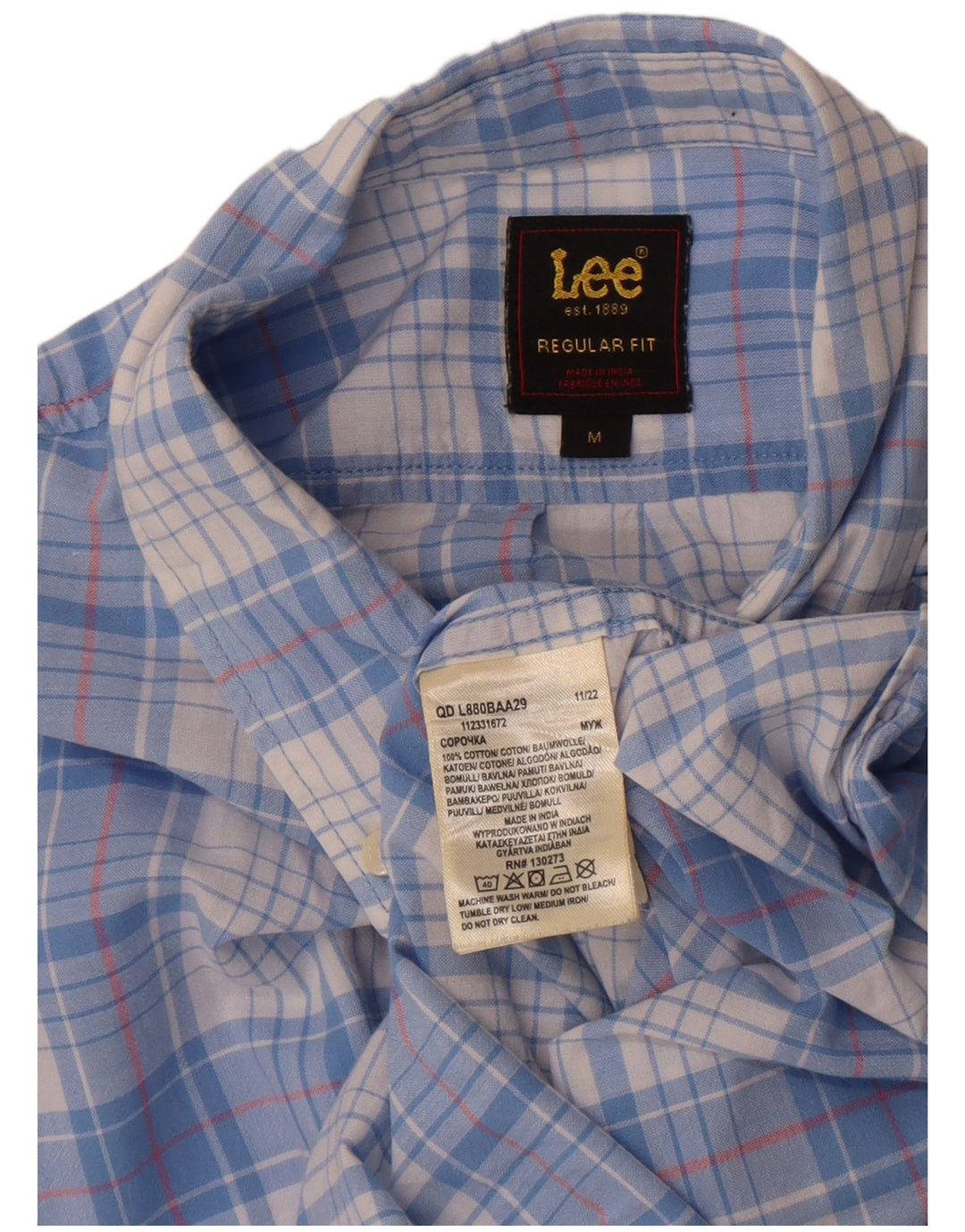 Camicia Lee da uomo vestibilità regolare in cotone a quadri blu medio