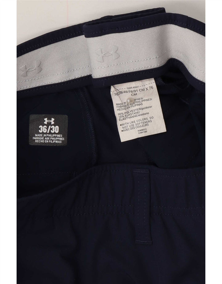 Pantaloni chino slim da uomo Under Armour W36 L30 poliestere blu navy