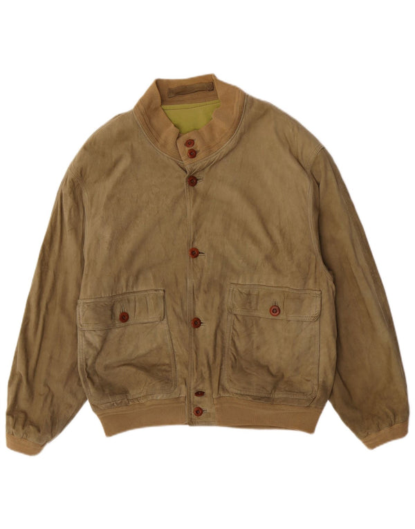 Giubbotto bomber in pelle scamosciata da uomo Scout UK 40 grande verde