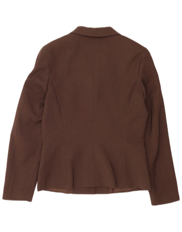 Max & Co. Giacca blazer a 3 bottoni da donna UK 14 Poliestere marrone medio