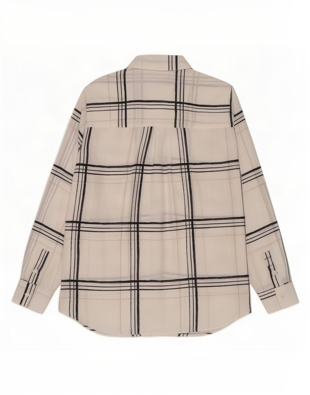 Camicia oversize da donna Marks & Spencer UK 10 piccolo poliestere scozzese bianco
