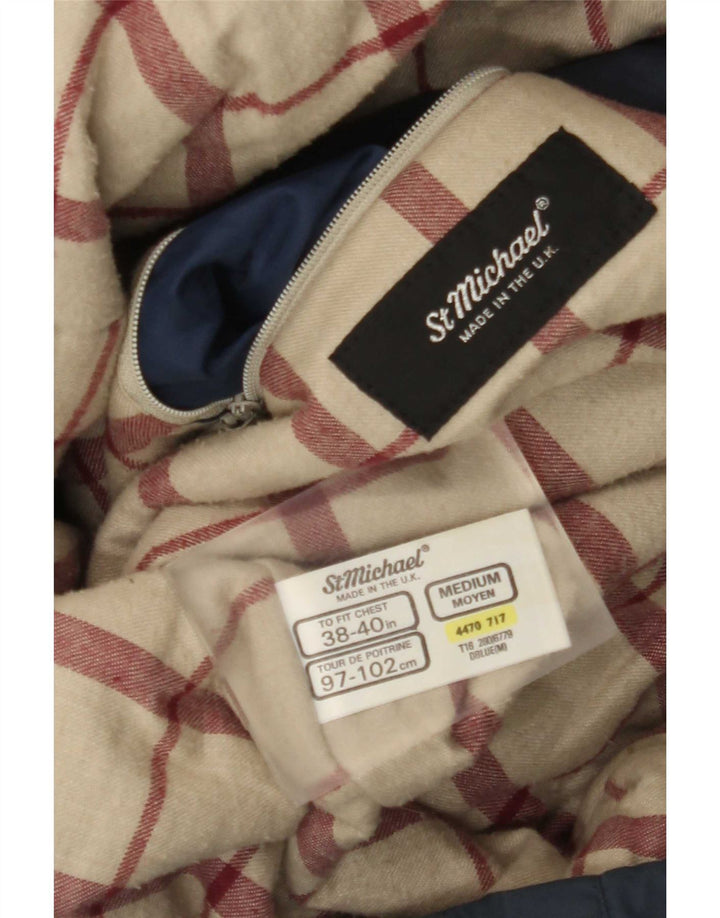 Giacca a vento da uomo dalla vestibilità ampia St Michael UK 38 Cotone medio blu navy
