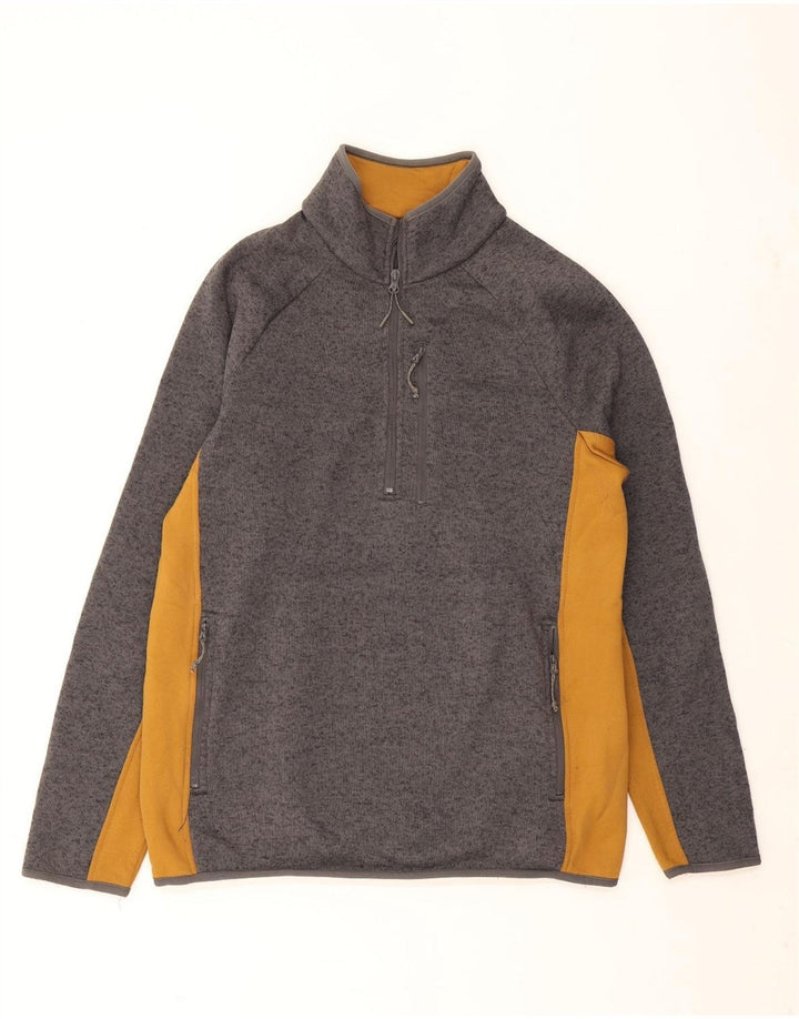 Felpa da uomo con collo con zip Mountain Warehouse, maglione grande, colore grigio