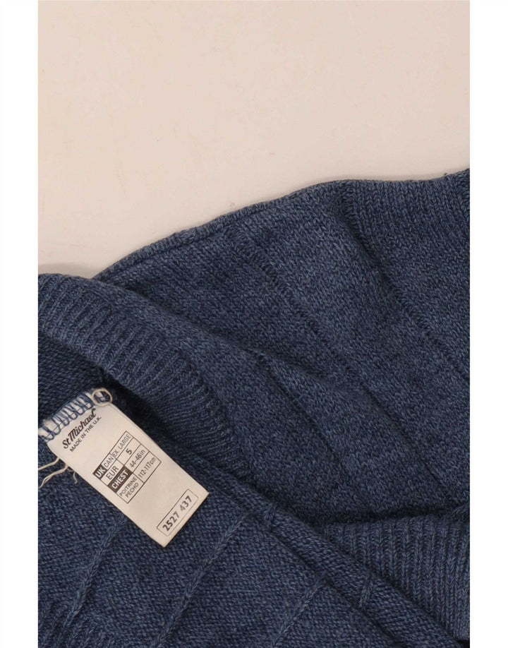 Marks & Spencer Mens St. Michael Cardigan Maglione XL Blu Navy Acrilico