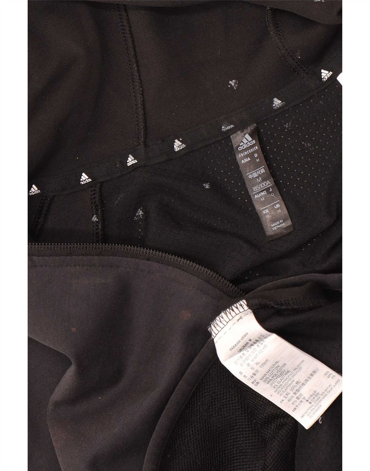 Maglione con cappuccio e zip Adidas da uomo in cotone nero medio