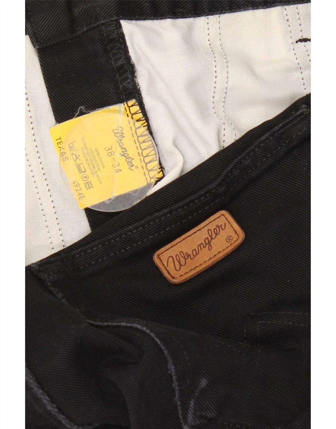 Jeans dritti da uomo Wrangler Texas W38 L34 cotone nero