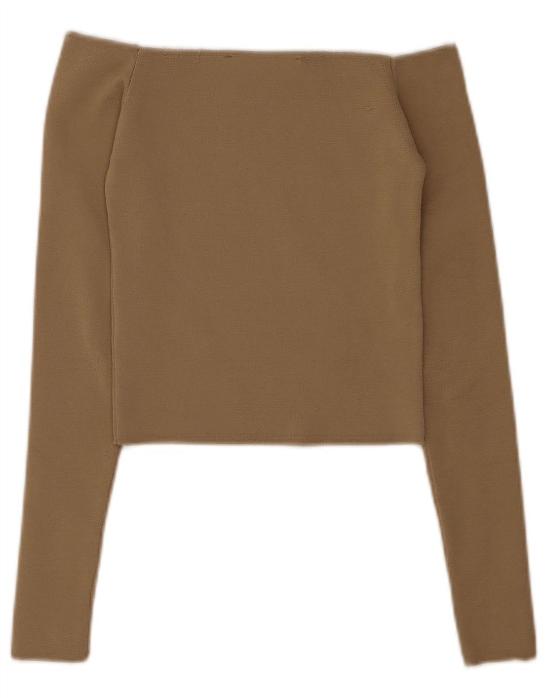 Top corto da donna con spalle scoperte Zara UK 4 XS poliestere beige