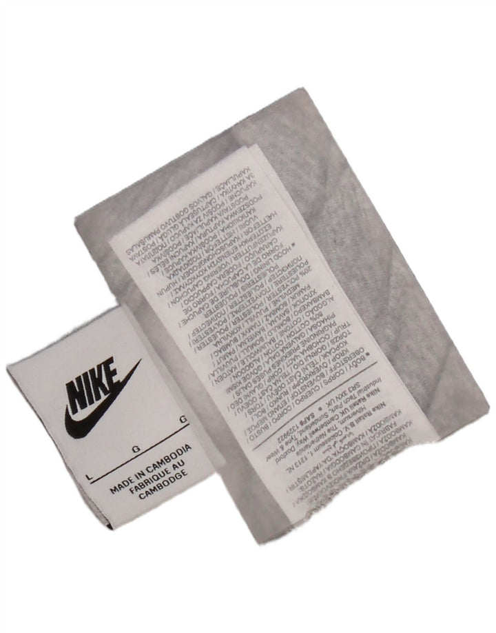 Felpa con cappuccio grafica da uomo Nike Large in cotone grigio