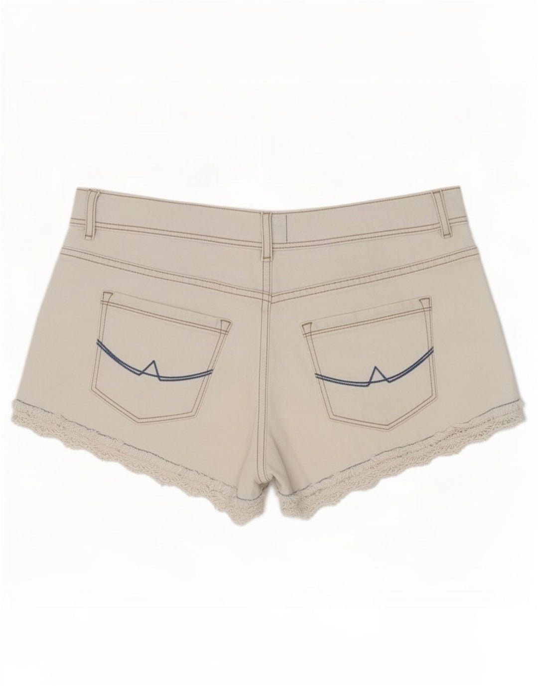Pantaloncini di jeans da donna Superdry medi W28 cotone bianco