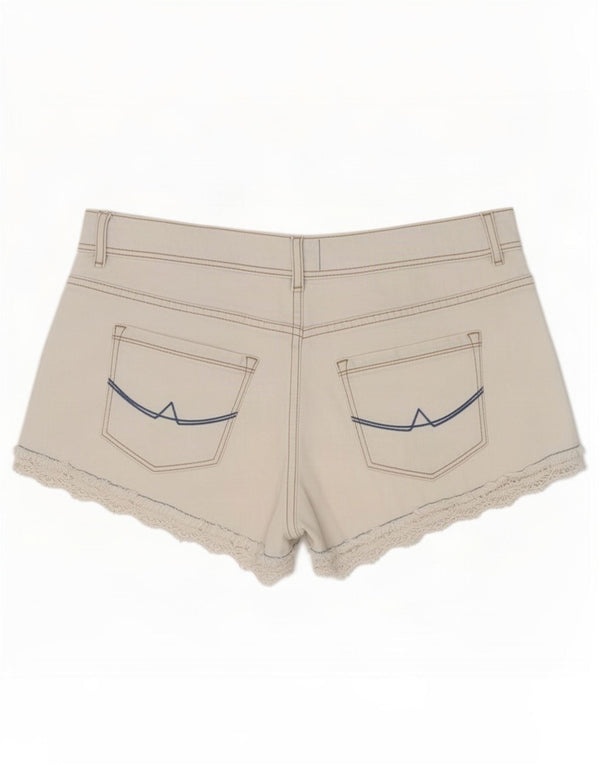 Pantaloncini di jeans da donna Superdry medi W28 cotone bianco