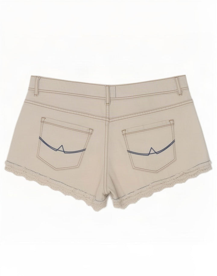 Pantaloncini di jeans da donna Superdry medi W28 cotone bianco