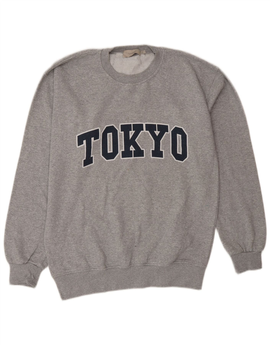 Felpa con grafica Tokyo Coast da uomo, piccola, in cotone grigio screziato
