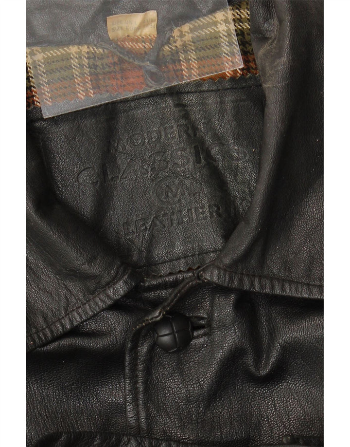 Giacca in pelle da uomo VINTAGE UK 40 grande in pelle nera