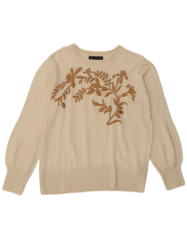 Maglione maglione con scollo a barca da donna Marks & Spencer UK 14 grande bianco sporco
