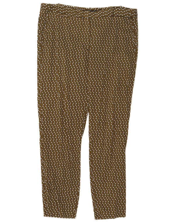 Pantaloni chino slim da donna Zara EU 42 Large W32 L27 Khaki geometrico