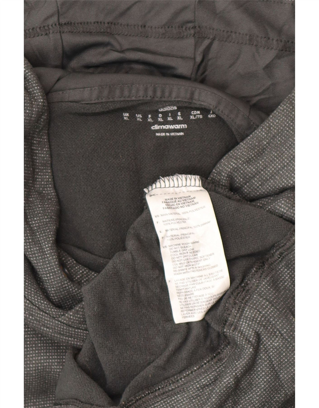 Felpa con cappuccio ADIDAS da uomo Climawarm XL poliestere maculato grigio