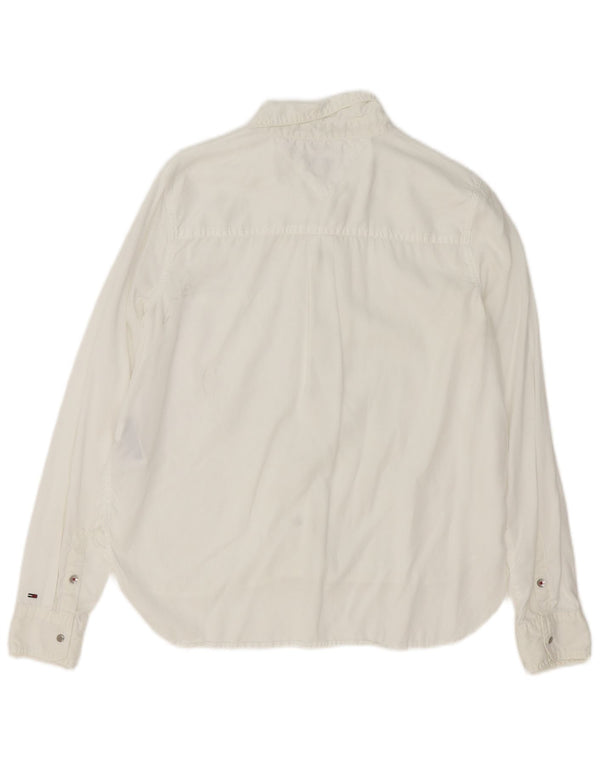 Camicia da donna Tommy Hilfiger UK 14 Lyocell bianco medio