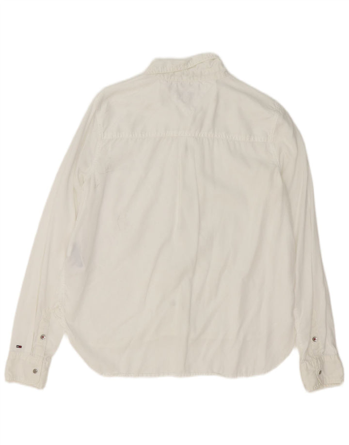 Camicia da donna Tommy Hilfiger UK 14 Lyocell bianco medio