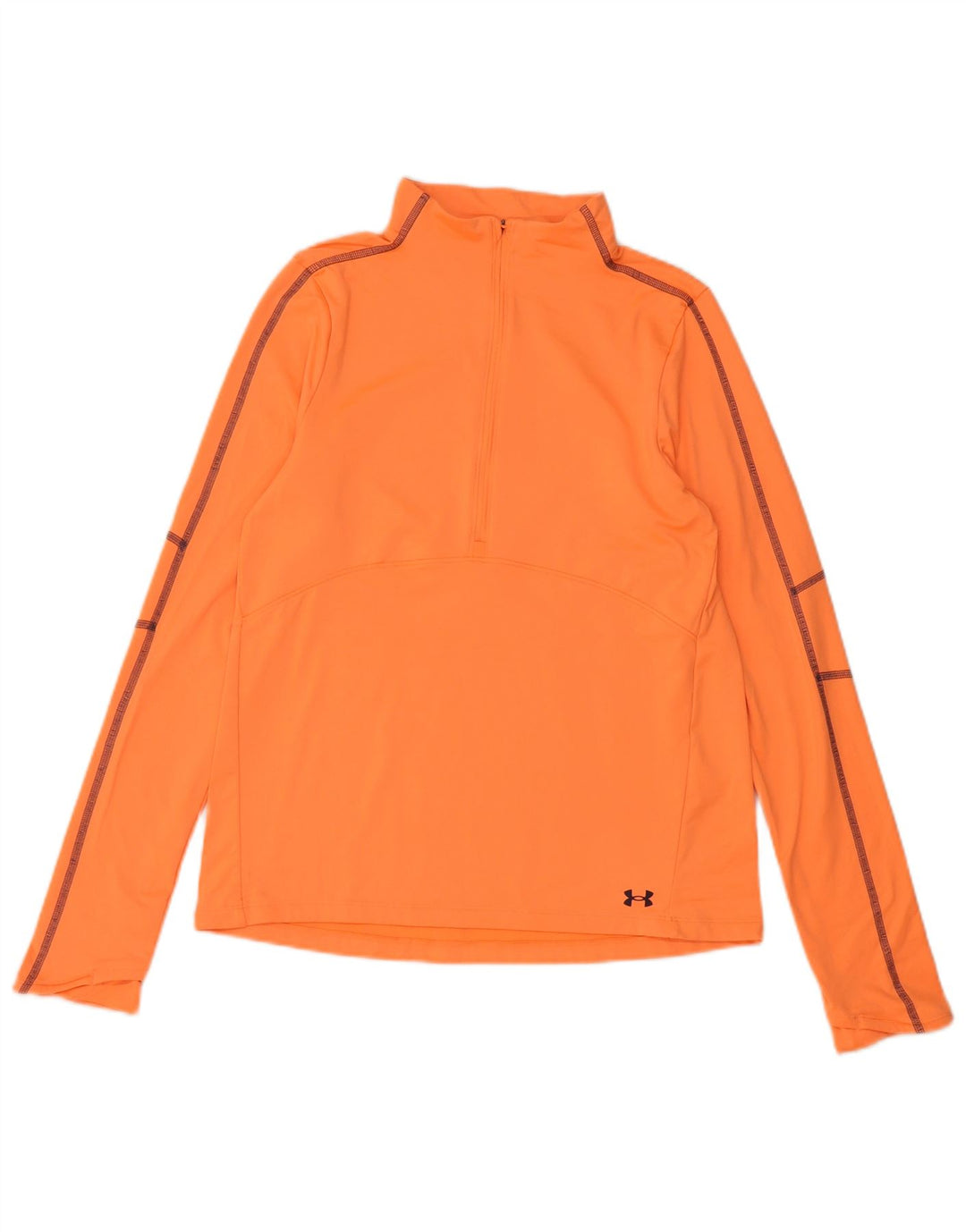 Maglia da ginnastica Under Armour da uomo con zip e collo, piccola, in poliestere arancione