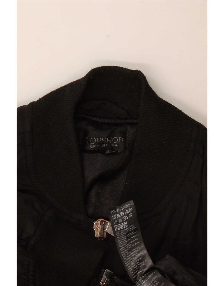 Topshop Bomber oversize da donna UK 6 XS poliestere nero