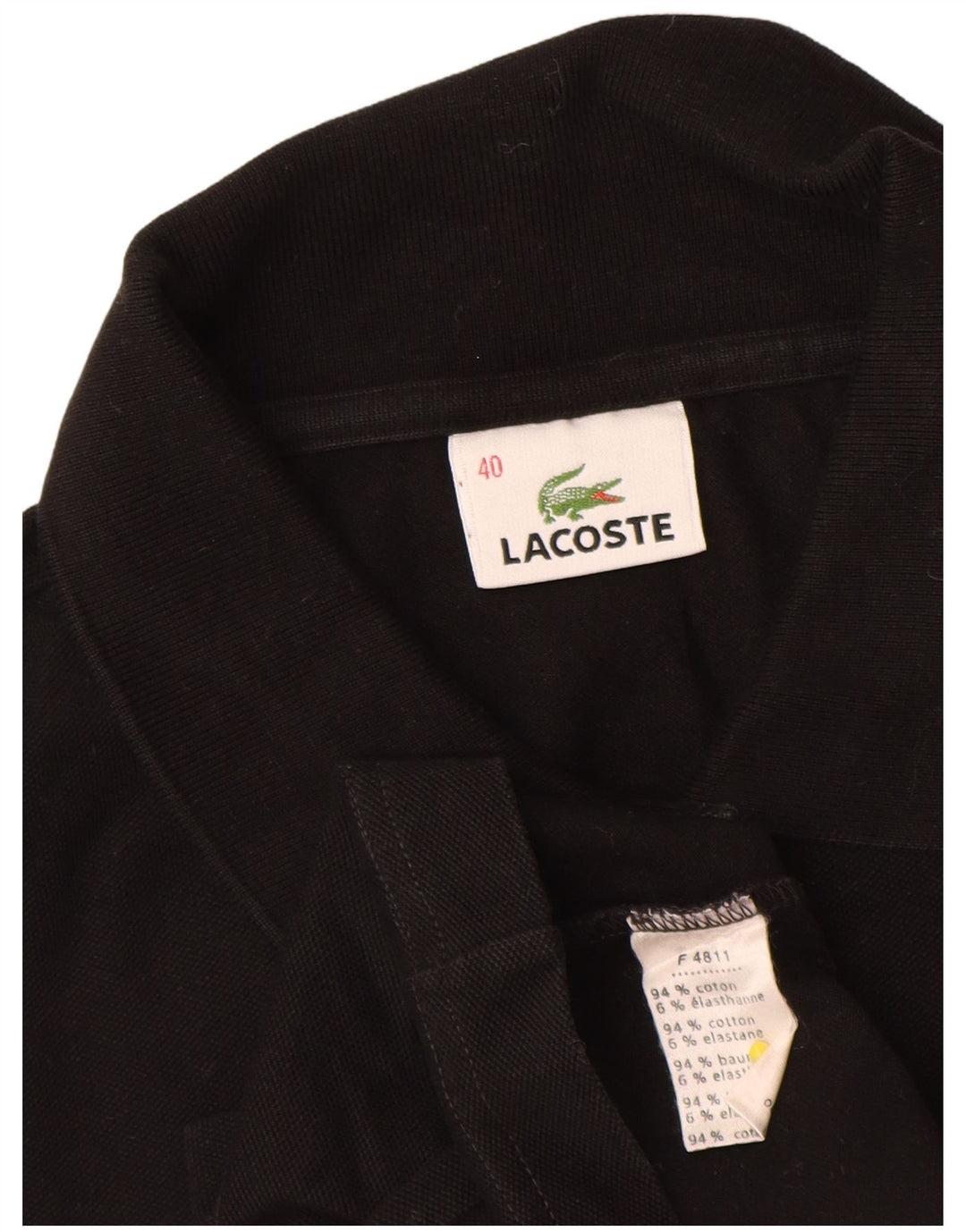 Polo da donna a maniche lunghe Lacoste taglia 40 media cotone nero