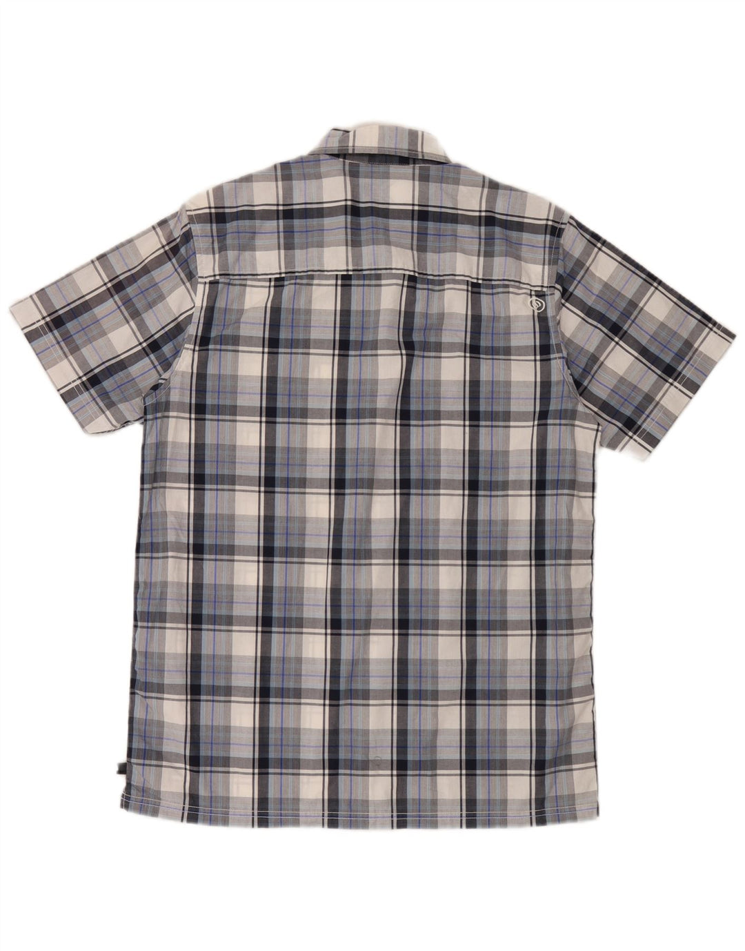 Camicia a maniche corte da uomo Animal in cotone a quadri blu medio