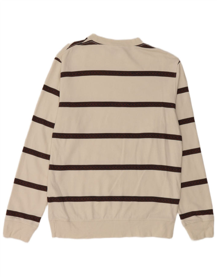Felpa da uomo Quiksilver Maglione in cotone a righe bianche medie