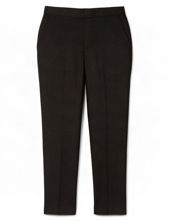 Pantaloni da abito dritti da donna Topshop UK 10 piccoli W27 L28 neri screziati