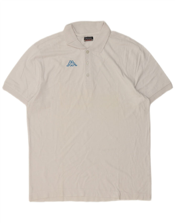 Polo grafica da uomo Kappa 2XL cotone bianco