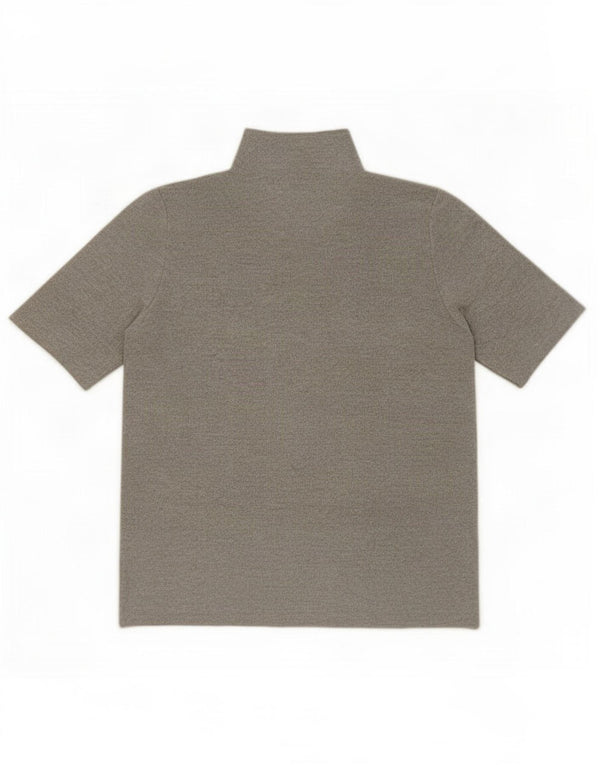 Zara Womens Short Sleeve Turtle Neck Jumper Sweater UK 12 Medium Grey