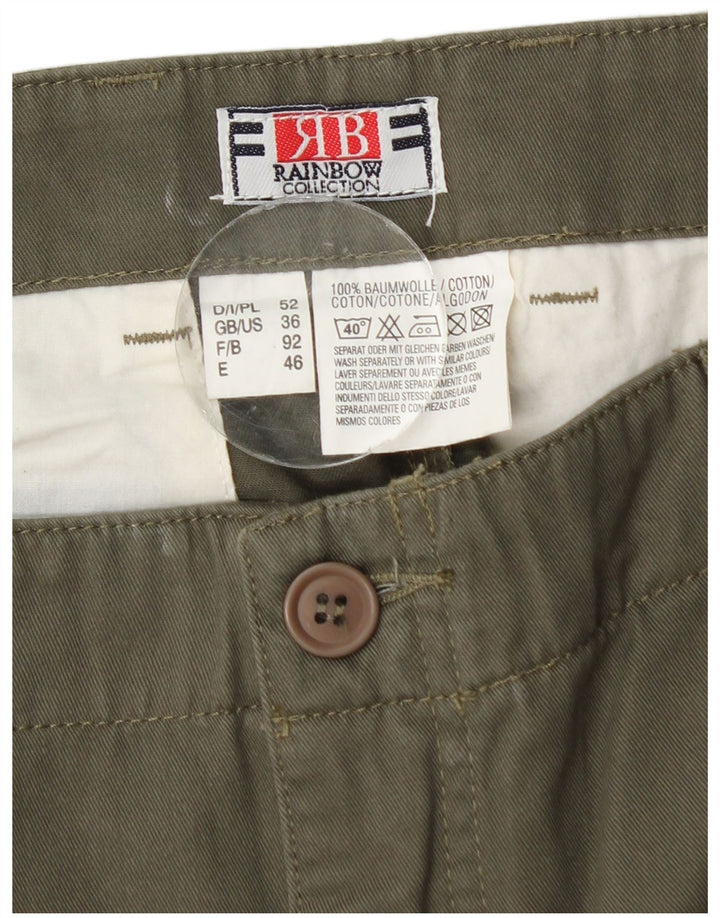 Pantaloni cargo dritti da uomo Rainbow W36 L28 cotone kaki