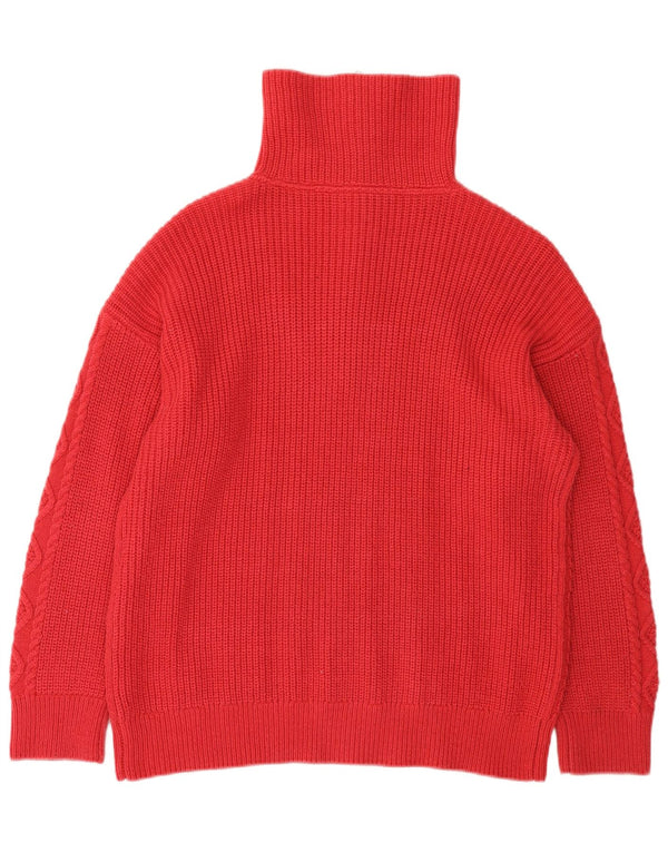 Crew Clothing Maglione da donna con collo con zip UK 16 Grande acrilico rosa