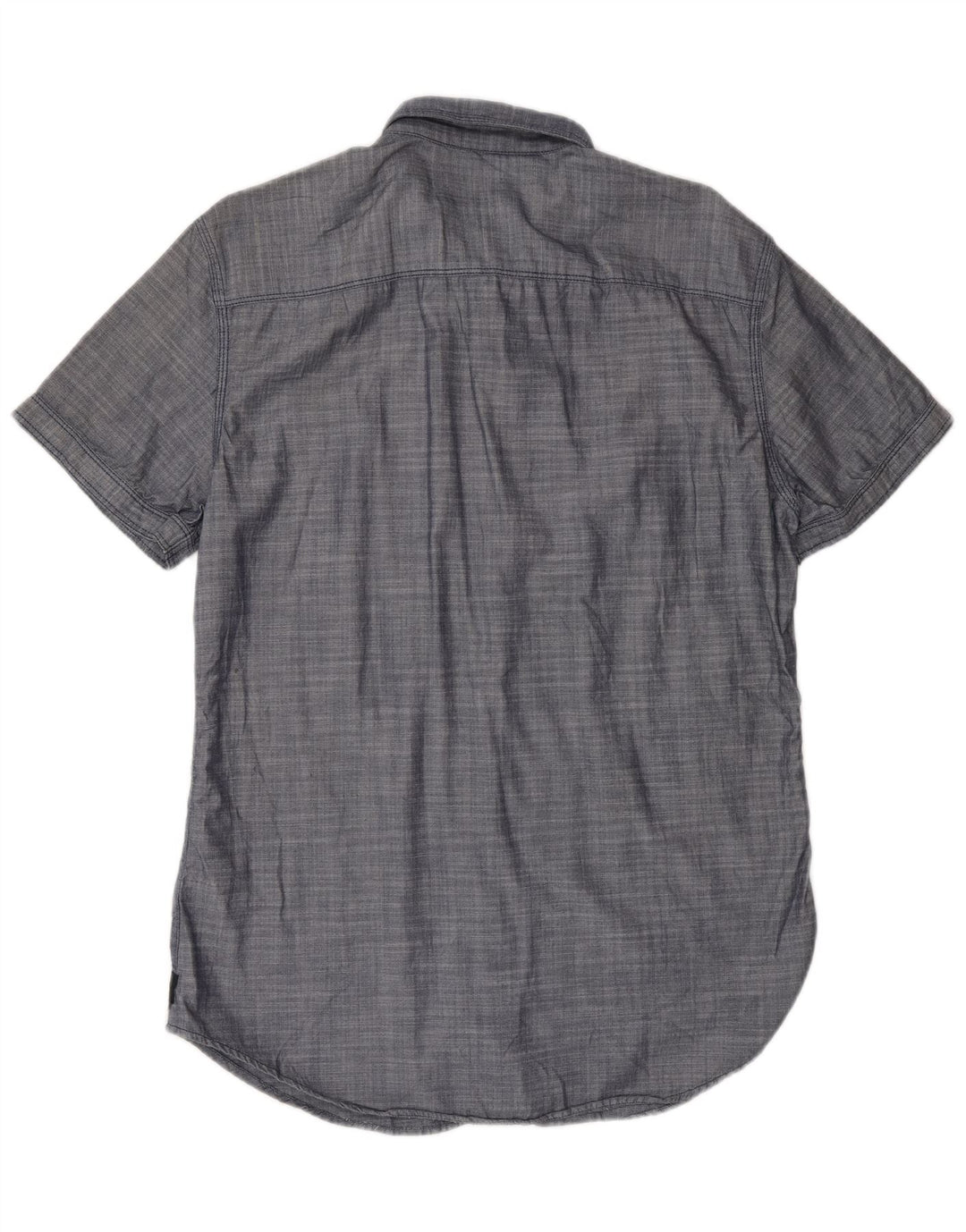 CALVIN KLEIN JEANS Camicia da uomo a maniche corte Blu navy medio a spina di pesce