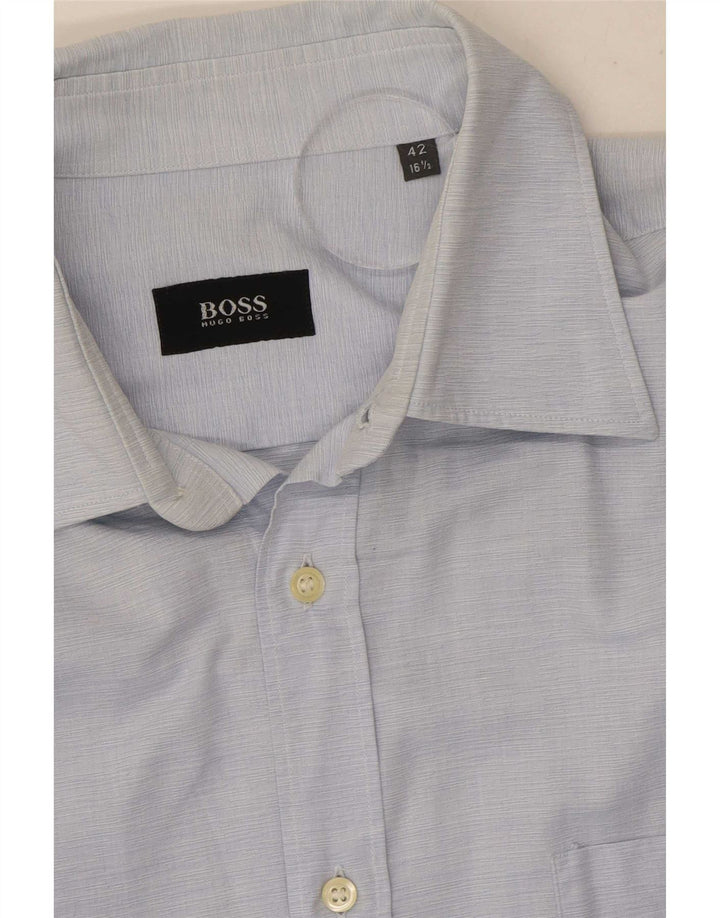 Camicia da uomo Hugo Boss taglia 42 16 1/2 grande cotone blu