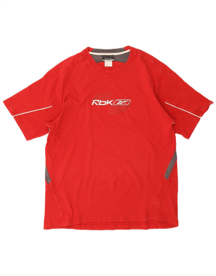 T-shirt grafica da uomo Reebok Top in cotone color block rosso medio
