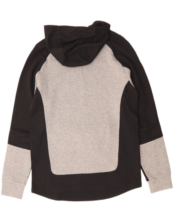 Felpa con cappuccio da uomo Puma in cotone color block grigio medio