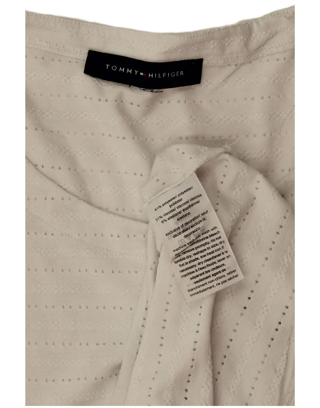 TOMMY HILFIGER Camicetta senza maniche da donna UK 18 XL Poliestere bianco