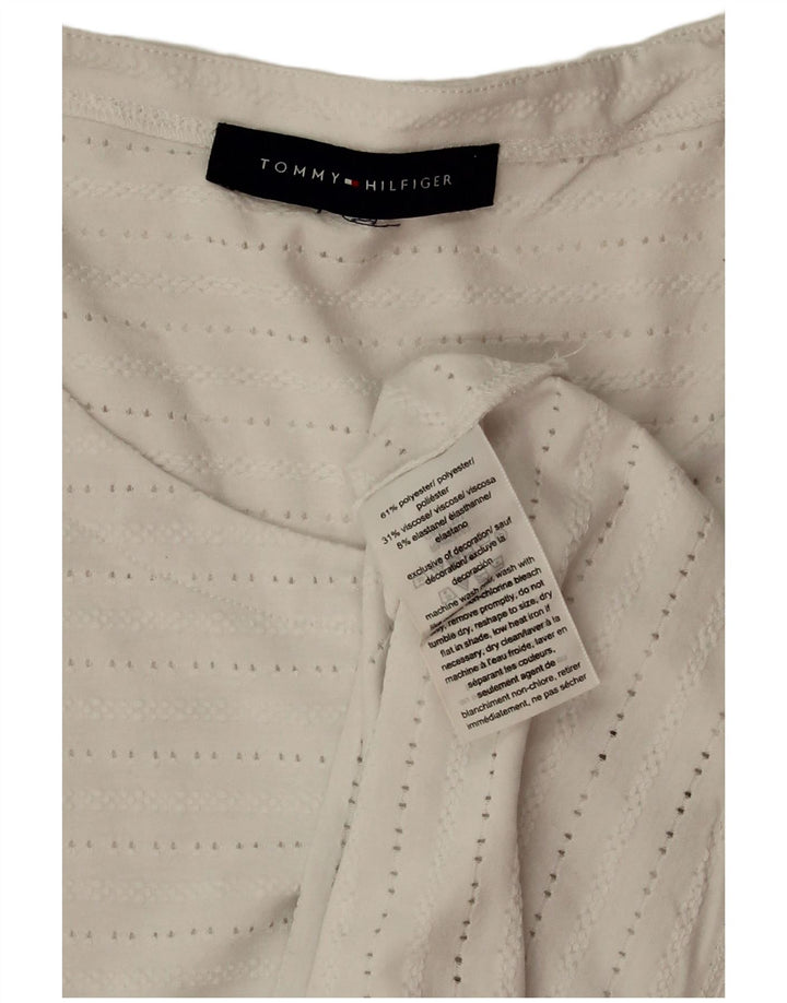 TOMMY HILFIGER Camicetta senza maniche da donna UK 18 XL Poliestere bianco