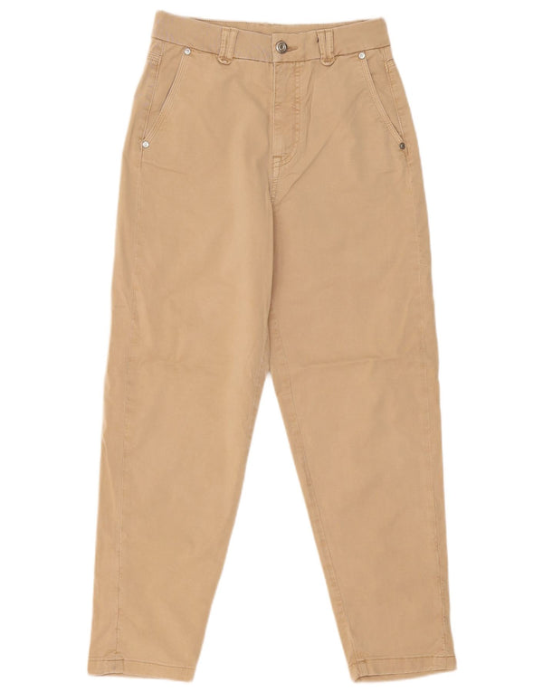 Pantaloni chino a vita alta da donna Marks & Spencer UK 8 piccoli W26 L27 Beige