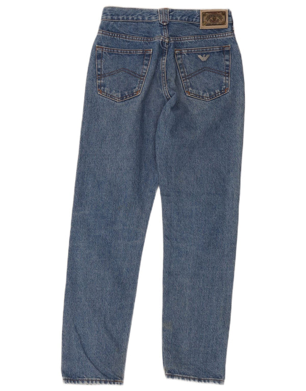 Jeans dritti corti da donna Armani W28 L26 cotone blu
