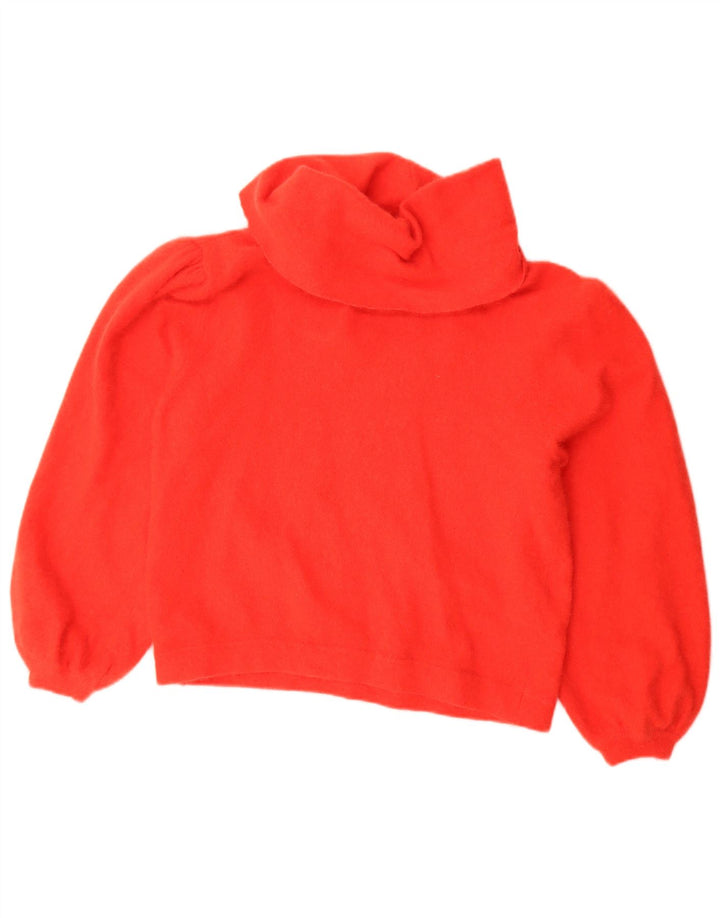 Maglione corto da donna vintage con collo alto IT 48 XL rosso