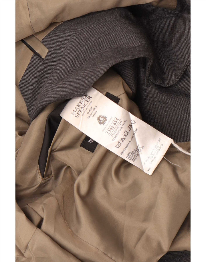 Giacca blazer a 2 bottoni Marks & Spencer da uomo UK 42 grande lana grigia