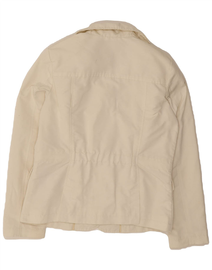 MASSIMO DUTTI Womens Utility Jacket UK 14 Medium Off White Polyester Vintage Massimo Dutti and Second-Hand Massimo Dutti from Messina Hembry 