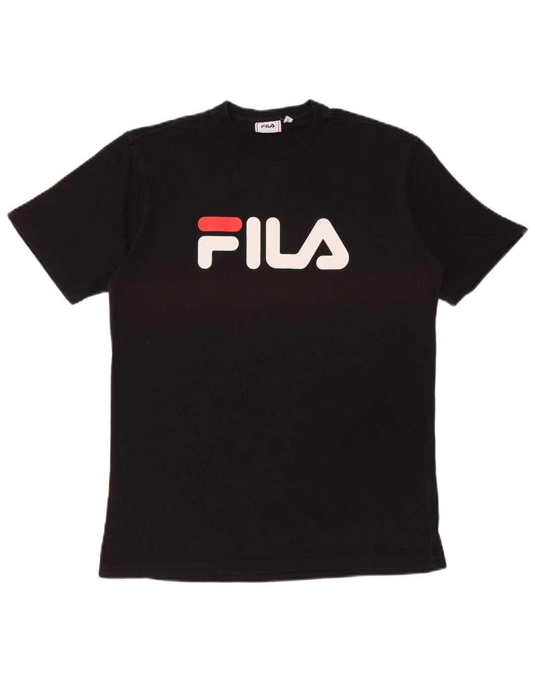 T-shirt grafica da uomo Fila Top Small in cotone nero