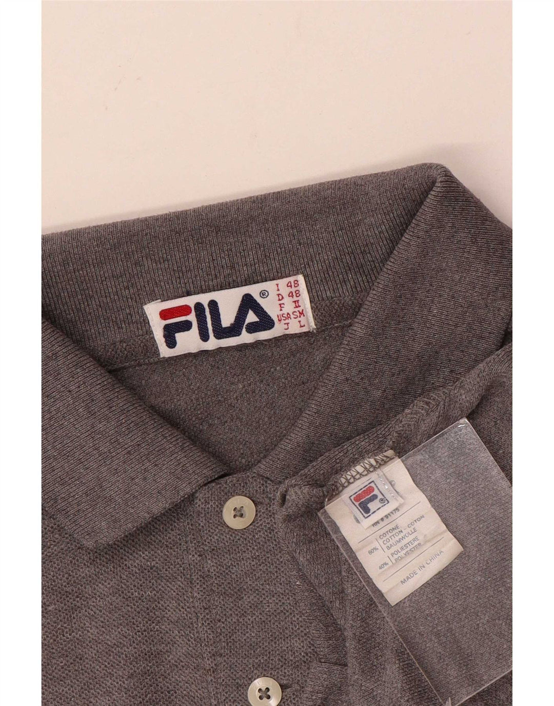Polo Uomo Fila IT 48 Cotone Grigio Medio