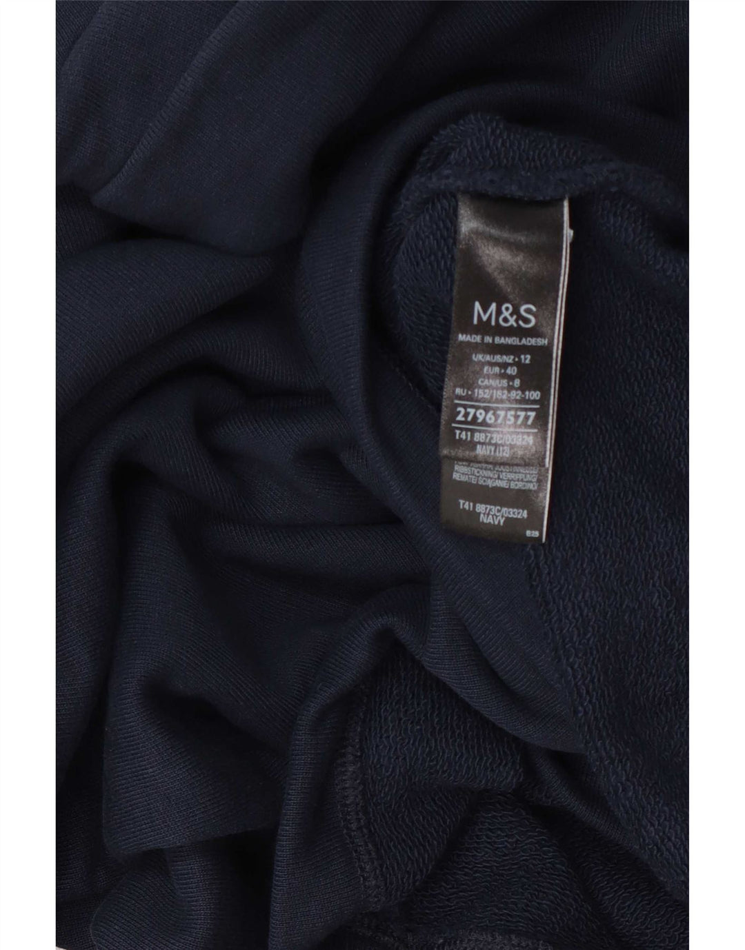 Felpa da donna Marks & Spencer con collo alto, maglione, UK 12, medio, blu navy