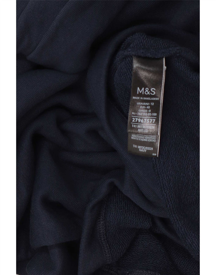 Felpa da donna Marks & Spencer con collo alto, maglione, UK 12, medio, blu navy