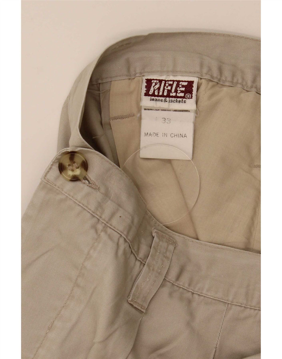 Pantaloncini chino con ancoraggio da uomo Rifle W33 in cotone beige medio